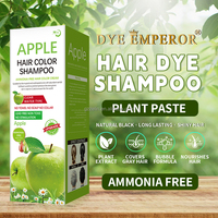 DYE EMPEROR Extrait de pomme, coloration permanente sans ammoniaque, coloration rapide, noir/brun foncé, couverture à 100% des cheveux blancs, flacon de grande capacité