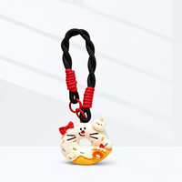 Porte-clés Kawaii en peluche doux et résistant, poupée bonhomme de neige, breloque de sac, animal en peluche, avec cordon tressé pour sac à dos