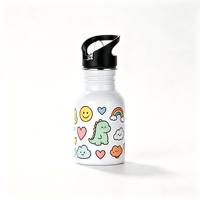 Bouteille d'eau en aluminium par sublimation en gros, 400ml, 500ml, 600ml, 750ml, avec couvercle à paille, bouteille de sport vierge pour impression de logo personnalisé