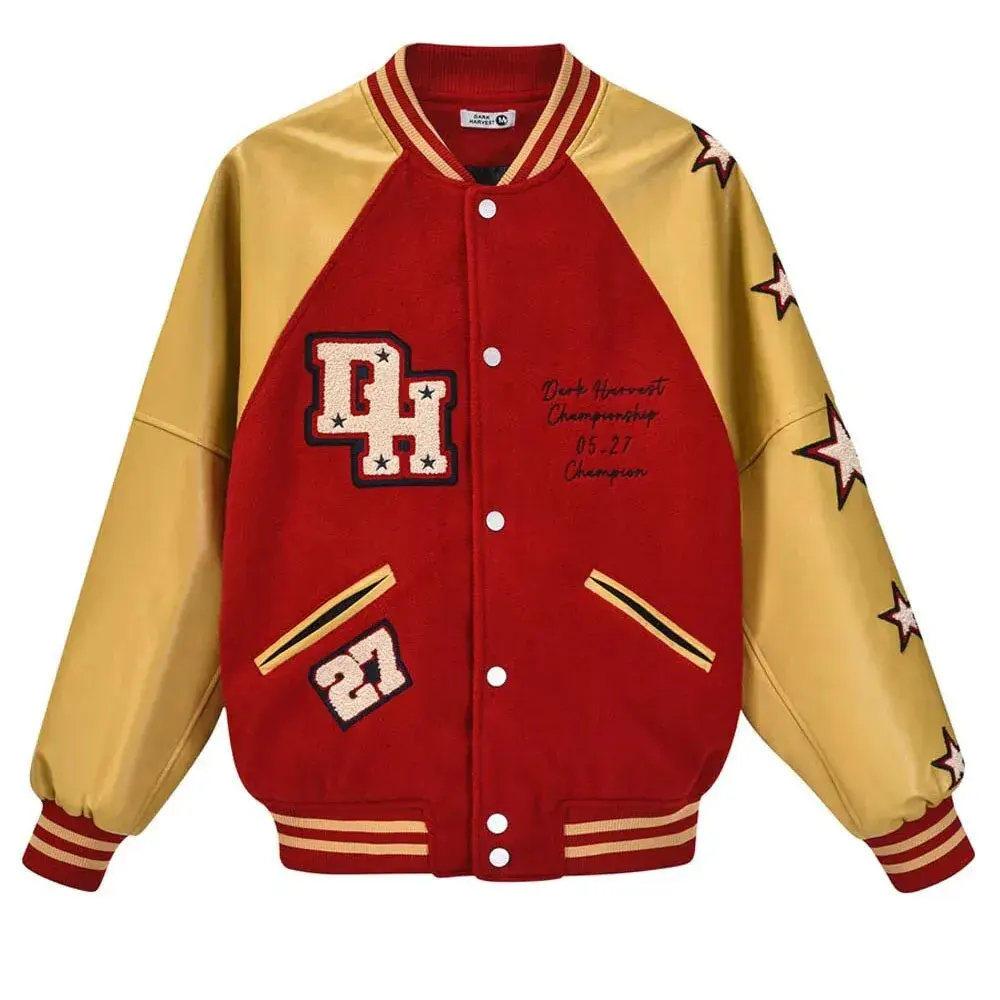 Streetwear hiver de haute qualité en chenille avec broderie et logo personnalisé veste universitaire baseball letterman en cuir polaire pour femmes