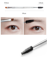 Dongmei Grosir Kuas Maskara Dua Sisi, Sikat Bulu Mata, Kuas Alis, Kuas Eyeliner, Bulu Sintetis, Gagang Logam