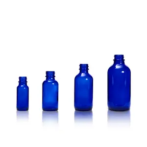 Emballages Advantrio 16 oz 480ml bouteilles en verre rondes bleues Boston