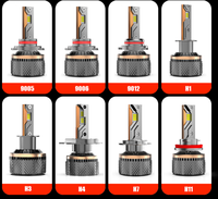 Phare de voiture LED T9 haute puissance 300w±5% 30000LM 6700k IP68 étanche de qualité automobile 4575* 12 puces
