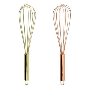 Fouet à œufs manuel en acier inoxydable couleur or rose, haute dureté, moderne, pour cuisine, vente en gros sur mesure - Product Image 1