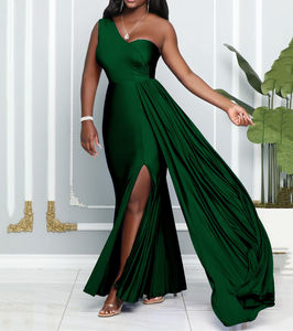 원숄더 스큐넥 태슬 사이드 플로어 기장 머메이드 롱 맥시 드레스 여성 2026 섹시 파티 클럽 이벤트 프롬 드레스 - Product Image 2