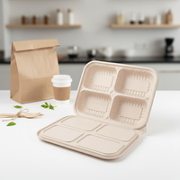 Conteneur alimentaire jetable pour restaurant, biodégradable, micro-ondable, étanche, capacité 700 ml, en amidon de maïs, emballage pour plats à emporter, boîte à lunch