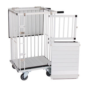 Small <span class=keywords><strong>Portable</strong></span> Dog Show <span class=keywords><strong>Trolley</strong></span> Alumínio Cage <span class=keywords><strong>Pet</strong></span> Carrier com Rodas para Gatos e Cães Animais - Product Image 2