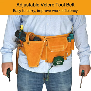 Bolsa de Cintura de Cuero Vacuno Genuino para Trabajos de Carpintería, Electricista, Bolsa para Herramientas de Instalación y Renovación, Resistente al Desgaste - Product Image 3