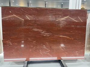 प्राकृतिक बोरडेक्स लाल संगमरमर का बड़ा स्लैब जिसमें सोने की नसों के साथ उच्च अंत प्रकाश लक्जरी सजावट पत्थर - Product Image 4