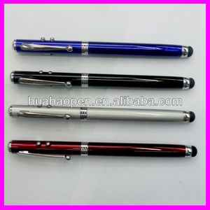 Stylos métalliques 4-en-1 avec pointeur, lumière LED, 0,7 mm, pour écrans tactiles capacitifs, iPad, iPhone - Product Image 2