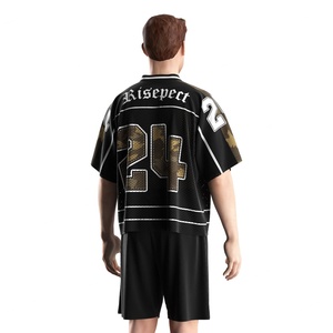 เสื้อฟุตบอลอเมริกันสไตล์เรโทรคลาสสิกพร้อมดีไซน์ที่เหมาะสำหรับการพิมพ์แบบ Sublimation และแผ่นระบายความชื้นสำหรับสวมใส่ข้างสนาม - Product Image 3