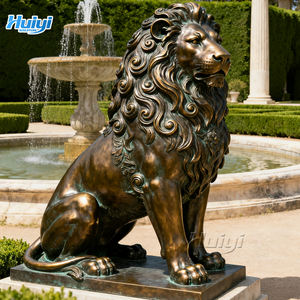 Büyük ölçekli dökme bakır hayvan heykeller açık bahçe metal el sanatları bronz aslan heykeller - Product Image 2