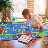 Pädagogische Spielteppiche für Kinder, Rutschfeste Waschbare Kinderzimmerteppiche, Alphabet-Bodenmatte mit Modernem Design aus Polyester