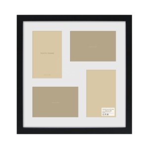 MDF cắt dán hình ảnh khung 4x6 khung ảnh gia đình với 4 lỗ đen khung ảnh bằng gỗ cho tường treo Gallery phòng khách - Product Image 1