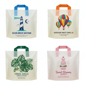 Sacs de courses en plastique LDPE HDPE imprimés sur mesure de qualité supérieure, avec poignée souple, durables, pour boutiques, fournisseur de sacs de transport - Product Image 3