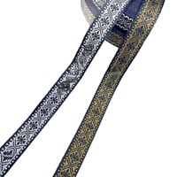 Sangle en polyester, ruban jacquard coloré, dentelle de style ethnique, garniture décorative pour vêtements, chaussures, chapeaux, marque KRT