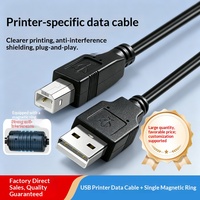 Câble de données USB B blindé à anneau magnétique pour imprimante, haute vitesse, extension universelle, anti-interférence, connexion stable, PVC