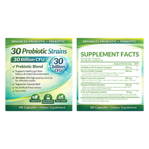 Probiótico Avanzado Prebiótico 100 Mil Millones de UFC 30 Cepas Enzimas Digestivas Salud Intestinal Apoyo para Mujeres OEM - Product Image 1
