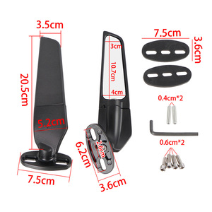 Rétroviseur de moto avec spoiler 20,5 cm en plastique noir plat pour amélioration de moto de rue - Product Image 1