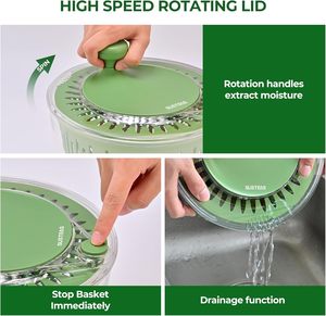 Manual Plastic Household Kitchen Use Fruit and Vegetable <b>Salad</b> <b>Tools</b>-<b>Salad</b> Mixer Spinner for Kitchenware - Product Image 3