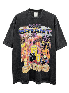 T-shirt vintage imprimé avec l'histoire des <span class=keywords><strong>Lakers</strong></span>, l'équipe de basket-ball américaine, vintage, lavé, ample, lourd, col rond, manches courtes - Product Image 4