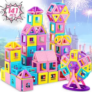 141 PCS Magnetic Building Blocks Castle Magnetic Toys Magnet Tiles Gift Learning and Development Kids Games Toys