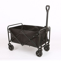 Chariot pliable en métal robuste avec roues pivotantes et poignée réglable pour le camping en plein air, les courses, les pique-niques et l'utilisation comme chariot de transport