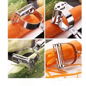 Éplucheur-coupeur manuel 2-en-1 intelligent en acier inoxydable pour fruits et légumes – Outil de cuisine durable en métal - Product Image 3