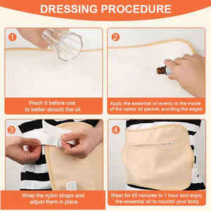 Compresas de aceite de ricino OEM ajustables, lavables <span class=keywords><strong>y</strong></span> reutilizables, con calefacción eléctrica, fáciles de transportar, para desintoxicación hepática. - Product Image 6