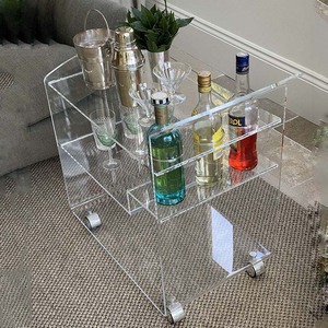 2022 विधानसभा नवीनतम शैली लक्जरी <span class=keywords><strong>3</strong></span> परतों स्पष्ट एक्रिलिक होटल खाना परोसने ट्राली के लिए बार गाड़ी - Product Image 2