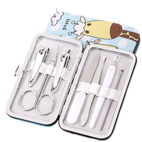 Gmagic – Coffret Cadeau de Luxe 7 Pièces pour Pédicure et Manucure, Outils de Soin des Ongles en Acier Inoxydable, Coupe-Ongles Droit en Plastique