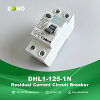 DOHO DHL1-125-1P+N RCCB Pelindung Kebocoran Listrik DIN Rail untuk Rumah Tangga 6kA Perlindungan 230V/240V Kurva BCD C Bahan Poliester 50/60Hz