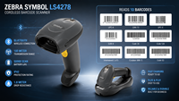 Escáner de Código de Barras Inalámbrico Symbol LS4278, Lector de Códigos 1D Portátil para Sistemas de Punto de Venta y Almacenes