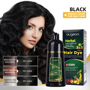 Augeas Herbal 500ml Noir Permanent Sans Ammoniaque Couvre les Cheveux Gris Hydratant 3 en 1 Shampooing Colorant pour Cheveux - Product Image 5