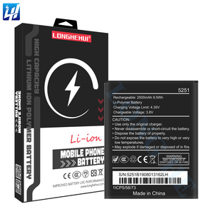 Vente en gros usine – Batteries 2500 mAh 5251 100 % neuves, 0 cycle, pour Wiko <span class=keywords><strong>Pulp</strong></span> 3G, <span class=keywords><strong>Pulp</strong></span> <span class=keywords><strong>4G</strong></span>, Rainbow Jam <span class=keywords><strong>4G</strong></span> - Product Image 1