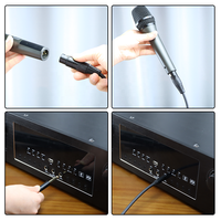 Câble micro XLR 3 broches femelle vers TS 6,35 mm mâle-femelle de 1,8 m, jack mono TS 1/4 pouce, non équilibré, gaine PVC pour amplificateur et table de mixage