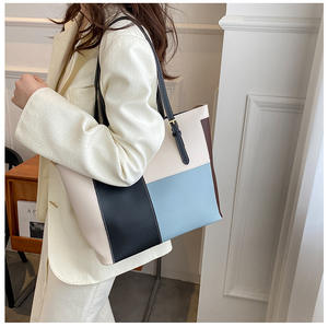 I-0128 Women's Handbag Large Capacity PU Leather Crossbody <b>Bag</b> Khaki <b>Patchwork</b> Designer Women's Handbags - Product Image 6