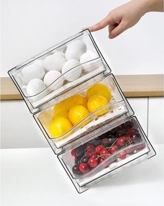 家庭厨房可堆叠冰箱收纳盒可重复使用的食物储存容器冰箱抽屉收纳盒 - Product Image 6