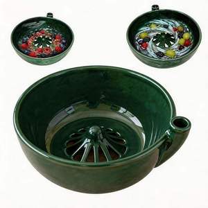 Multicolor <b>Ceramic</b> Berry Washing Bowl Self Spinning Fruit Washer Draining Colander for Kitchen Produce Cleaning - Product Image 1