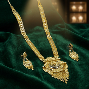 Juego de Collares Largos de Latón Chapado en Oro de 14K, 18K y 24K, Diseño Tradicional para Bodas, Joyería de Moda al por Mayor - Product Image 3
