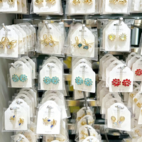 Boucles d'oreilles tendance Xuping en plaqué or avec pierres colorées, cristaux, fleurs, nœuds et papillons pour femmes