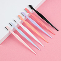 Tondeuse à sourcils anti-rayures de sécurité transfrontalière avec couvercle anti-poussière à poignée droite et couteau de rasoir pour débutants