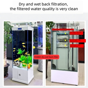 Grand <span class=keywords><strong>aquarium</strong></span> rectangulaire en verre avec filtration pour l'aménagement paysager domestique et la décoration de salon, accessoires d'<span class=keywords><strong>aquarium</strong></span> pour utilisation aquatique - Product Image 4