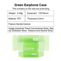 Emballage en plastique PET transparent pour écouteurs, petite boîte verte pour écouteurs avec numéros en relief, étui transparent pour produits 3C