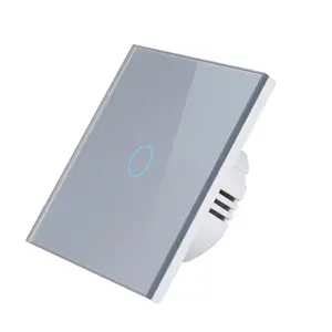 EU Home Electronic Waterproof No Neutral Glass Panel Modern Wall Light Touch Switch