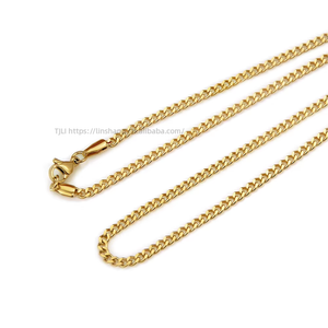 Hip Hop Men's Stainless Steel Fine Vacuum Plated <b>Cuban</b> <b>Chain</b> Necklace Neck <b>Chain</b> Collarbone <b>Chain</b> Tanjing - Product Image 3