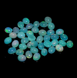 Paraiba ethiopian OPAL Cabochon ล็อตขนาด5x4มม. และทรงรีโอปอลทรงหลังเบี้ย - Product Image 1