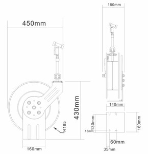 Carrete de manguera retráctil de acero abierto, equipo comercial para catering, rebobinado automático por resorte, equipo de lavado - Product Image 2