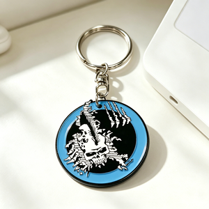 Porte-clés en métal émaillé souple personnalisé, de haute qualité, style gothique punk, motif <span class=keywords><strong>griffe</strong></span> de squelette, effet déchiré, breloque de sac - Product Image 3
