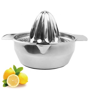 Wholesale <b>Kitchen</b> <b>Accessories</b> Stainless Steel Manual Fruits Lemon Squeezer Citrus Orange Juicer with Bowl - Product Image 3